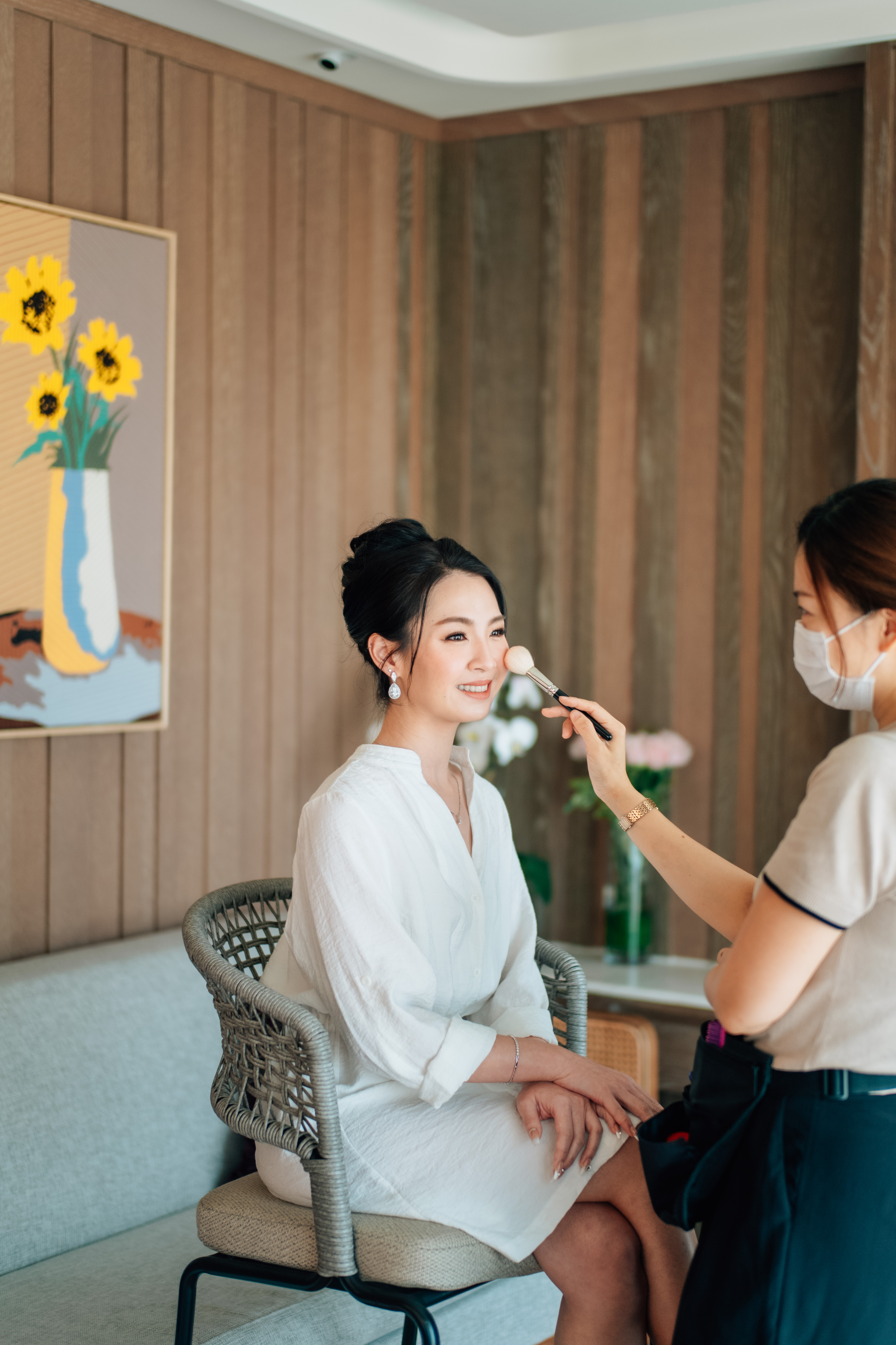 Bridal profile showcasing luminous complexion and veil