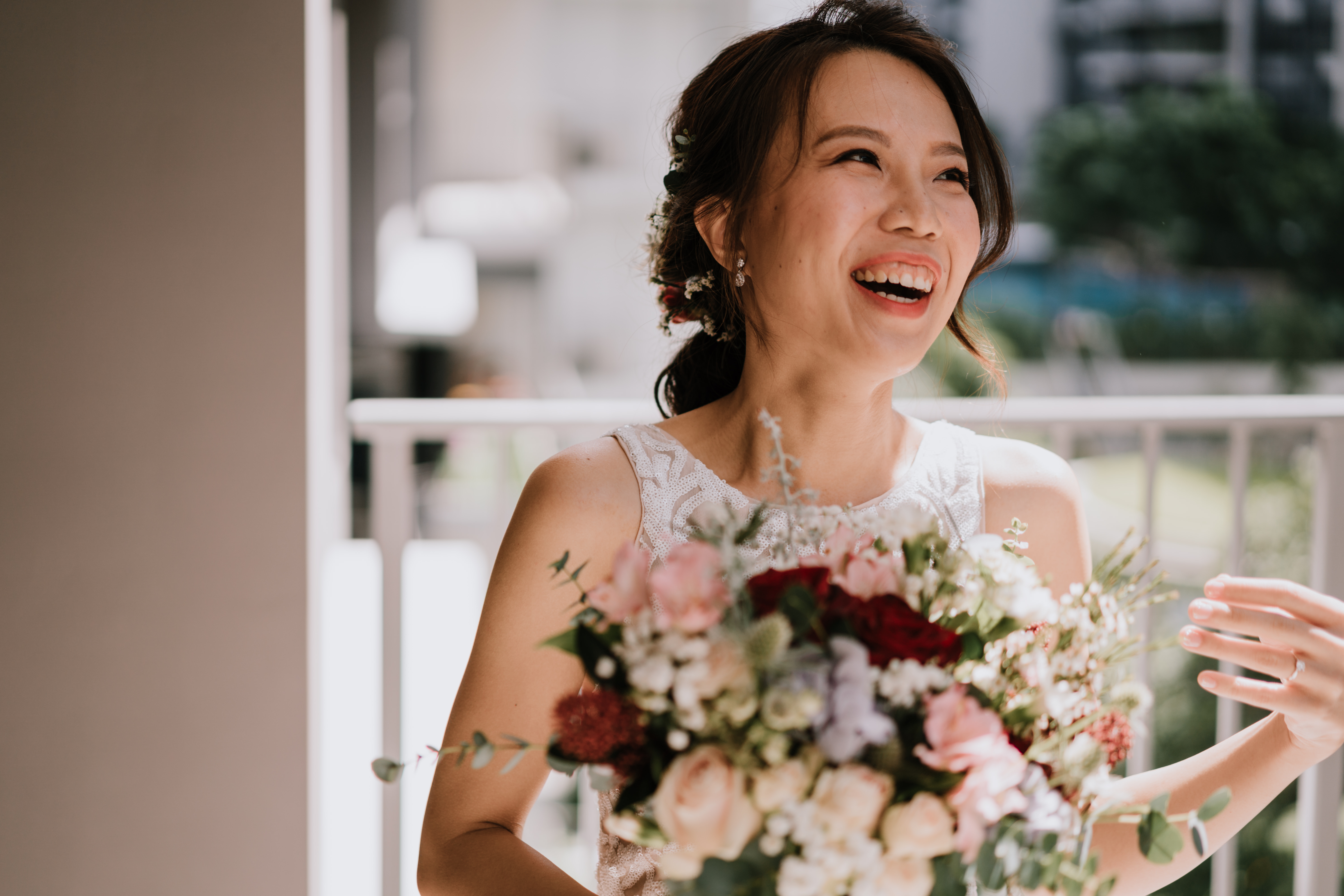Clean editorial makeup for prewedding shoot