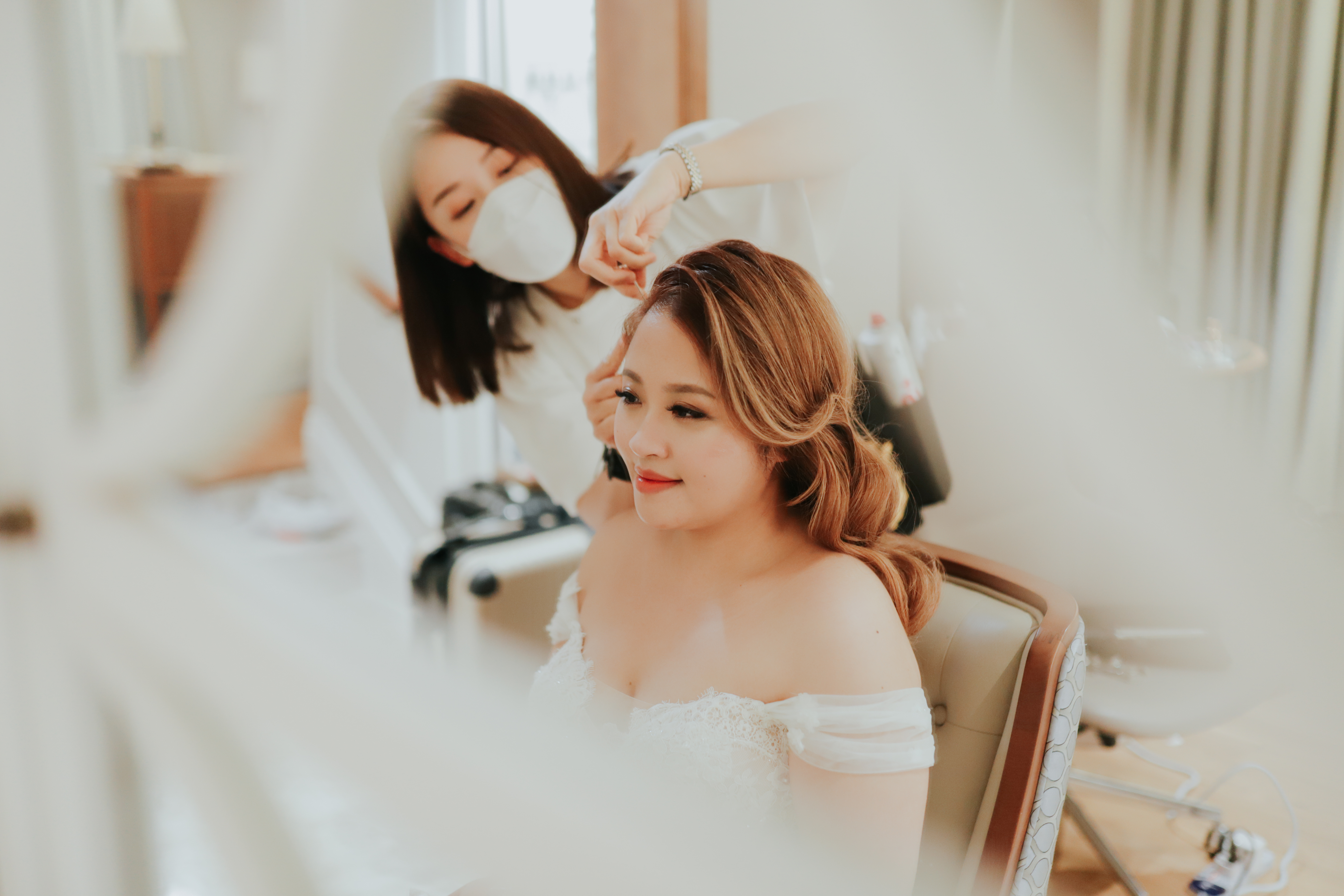 Solemnisation portrait with airy glam and veil